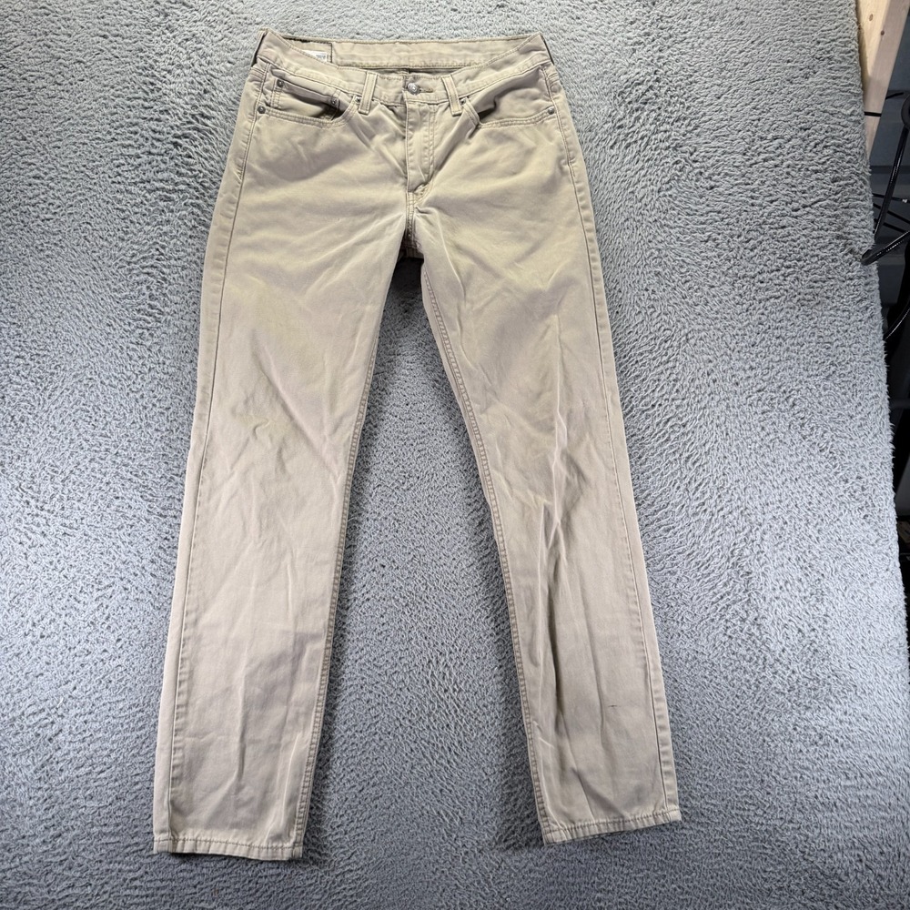 Levi's 514 Pant Mens 32x34 Beige Cotton Chino Straight Leg Preppy Office Career